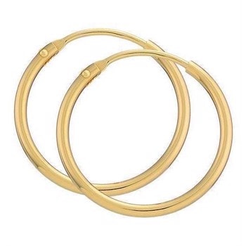 BNH Dame blanke 14 kt rødguld Øre creoler, Ø 57 mm x 1,5 mm